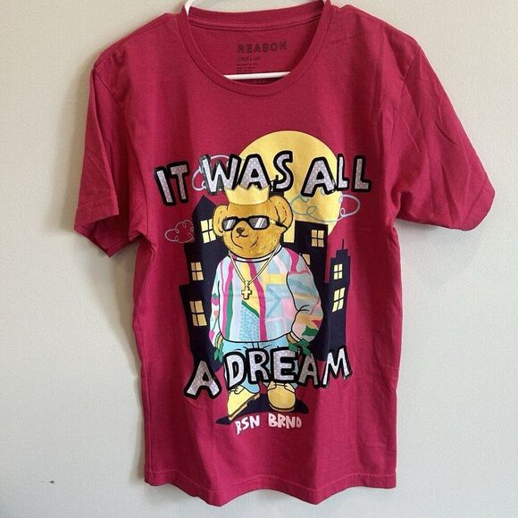 It Was All A Dream Biggie Smalls T-Shirt Rsn Brnd Reason Brand NYC Pink Size M - Picture 6 of 6